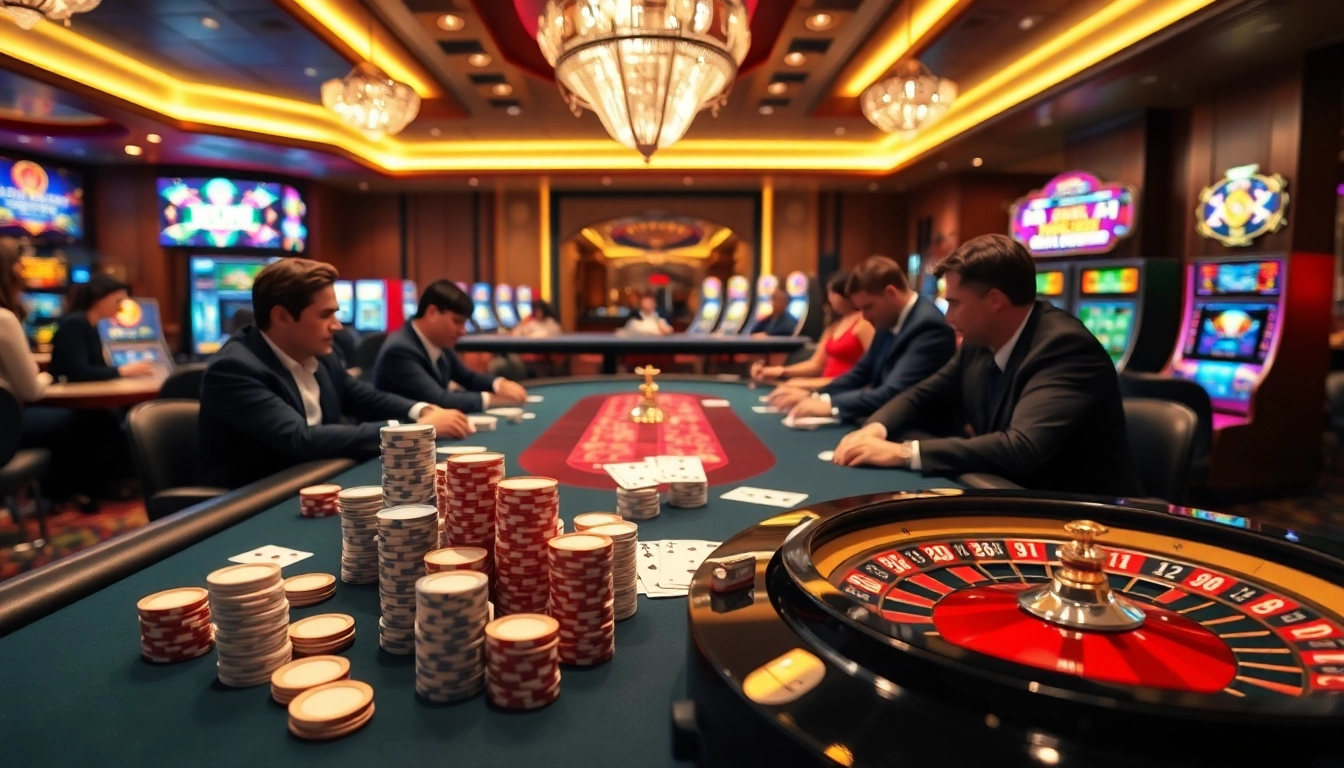 Cá cược Ku88 strategies reveal excitement at a vibrant poker table with professional players.