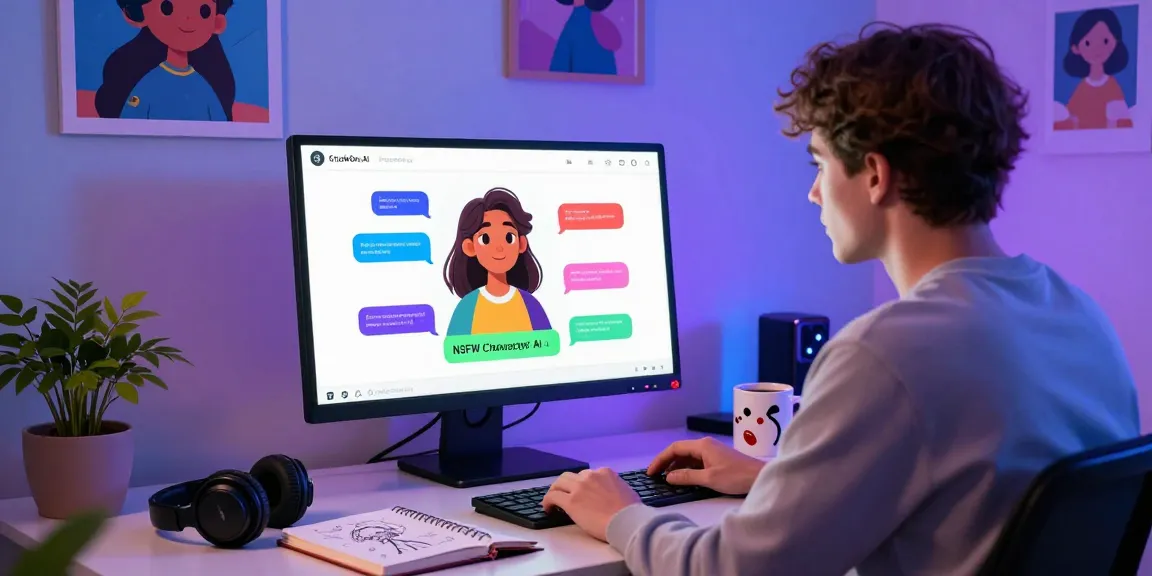Engaging with CrushOn.AI NSFW character AI on a vibrant screen, showcasing personalized digital interaction.