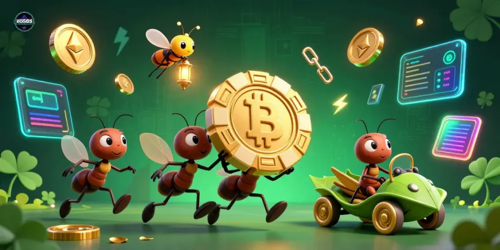 Join the exciting heist adventure with xoso66 as animated ants carry a giant poker chip!