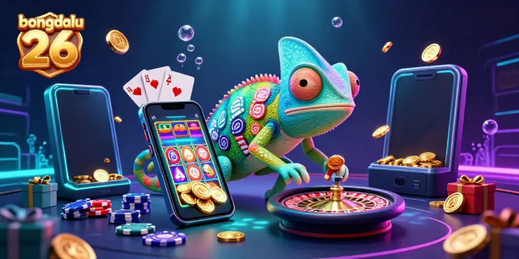 Experience the thrill of bongdalu 26 with a vibrant chameleon casino owner and exciting game elements.