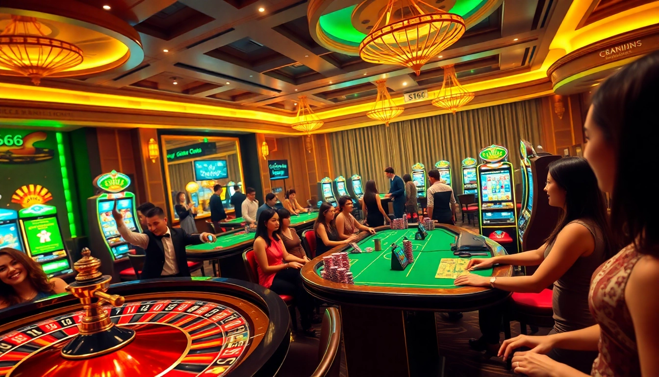 Gamblers enjoying a vibrant S666 casino experience with engaging online games and luxurious ambiance.