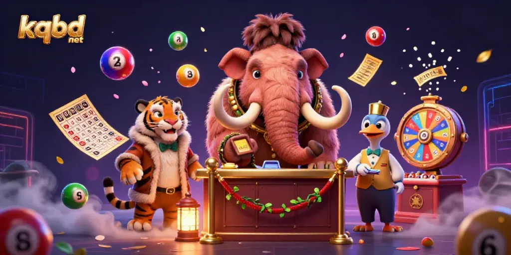 Experience thrilling gaming at kqbd net with the vibrant characters and lottery elements in a lively scene.