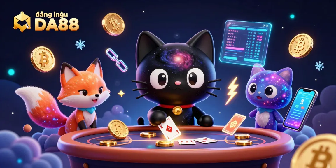 Engage in thrilling gameplay with đăng nhập DA88 as the black hole cat pulls in golden chips at a cosmic casino.