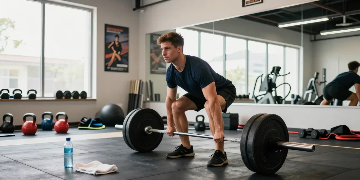 Prime Pharma Steroiden user lifting weights in a modern gym, showcasing dedication and strength in fitness.