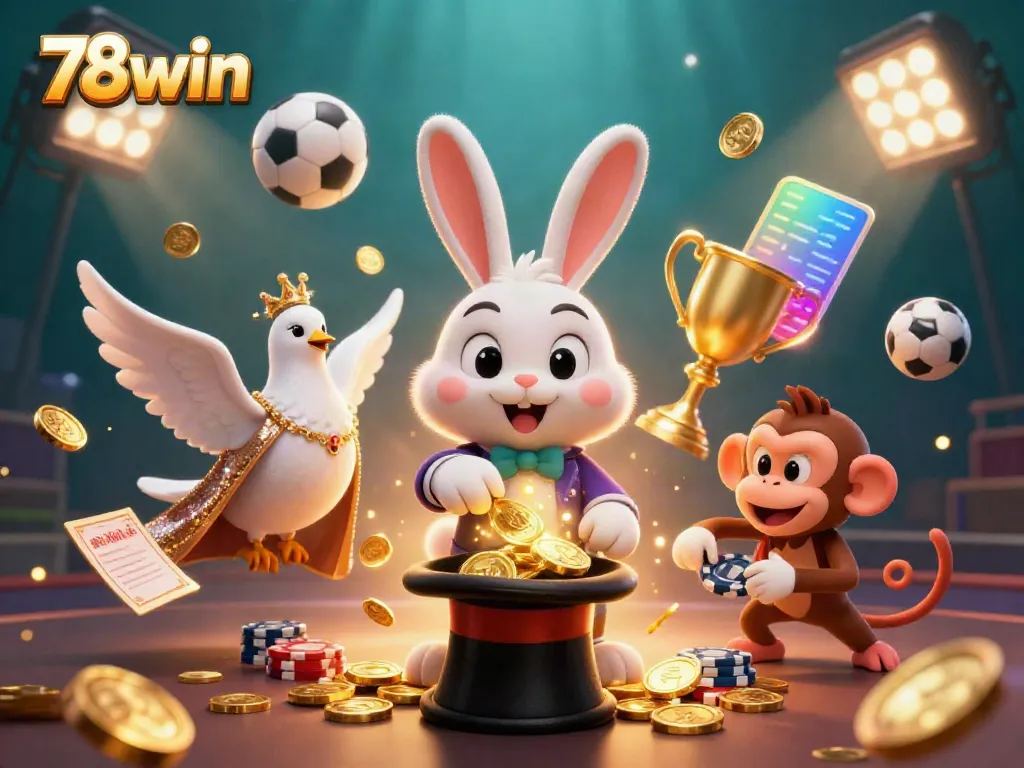 Experience thrilling gameplay at 78win with the magician rabbit pulling golden coins!