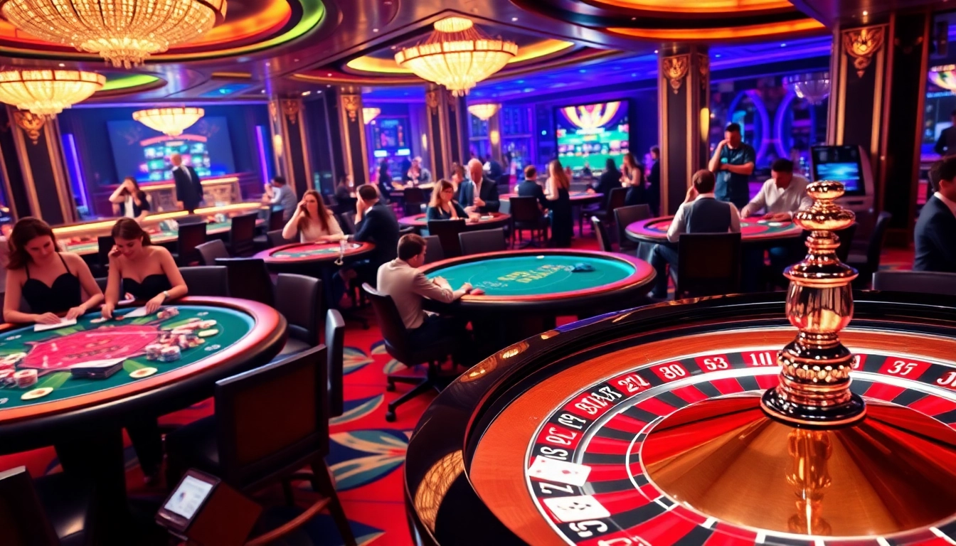 Experience the thrill of LUCK 8 with an exciting casino scene filled with poker chips and vibrant gaming tables.