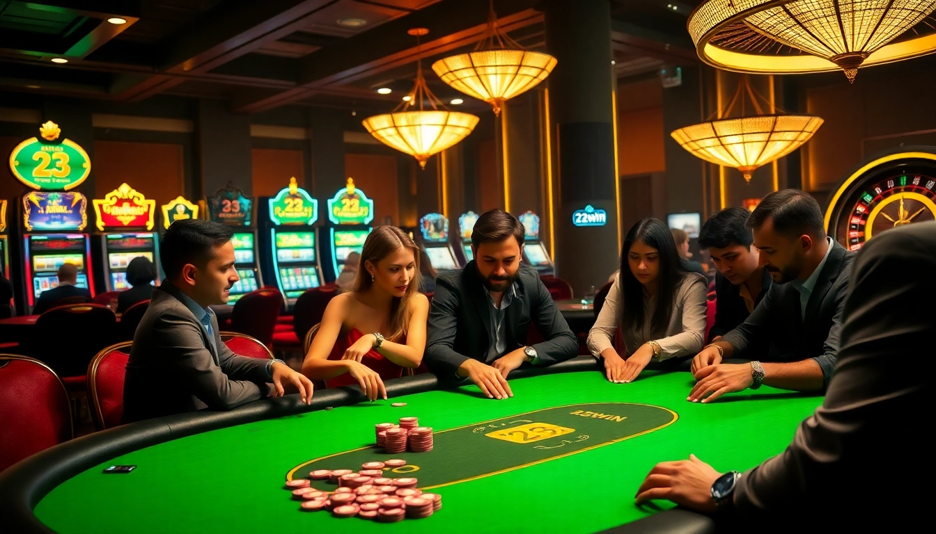 Experience the thrill of winning at 23win with engaging poker games and vibrant casino visuals.