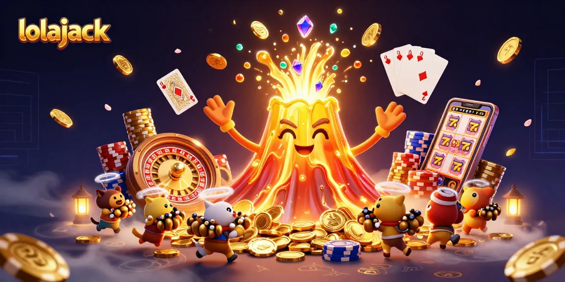 Experience the thrilling adventure of lolajack as the golden volcano erupts with treasures and vibrant casino elements.