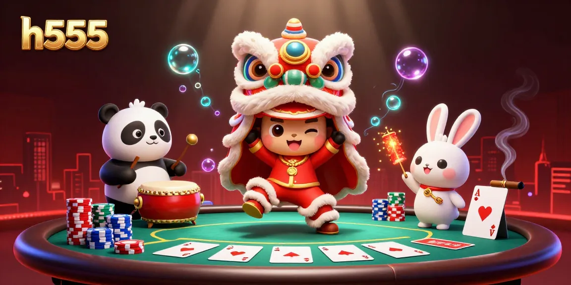 Experience exciting gameplay with the h555 platform featuring vibrant characters and casino elements.
