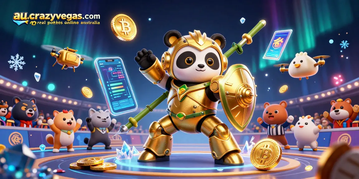 Join the action at au.crazyvegas.com real pokies online australia with energetic characters in a vibrant casino scene.